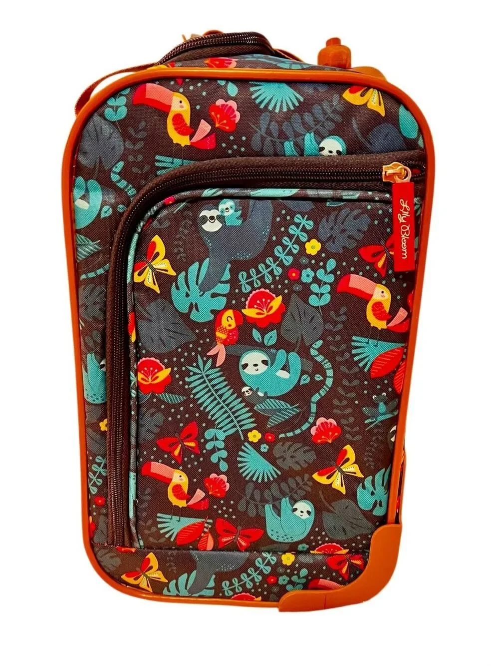 Lily Bloom Designer 15 Inch Carry On Rolling Travel Luggage Suitcase Sloth to Me